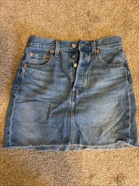 Levi's Light Blue Button-Front Denim Mini Skirt